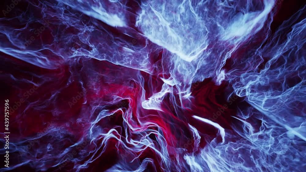Turbulent storm journey through dark red spiritual waves of light and energy pulses time lapse.