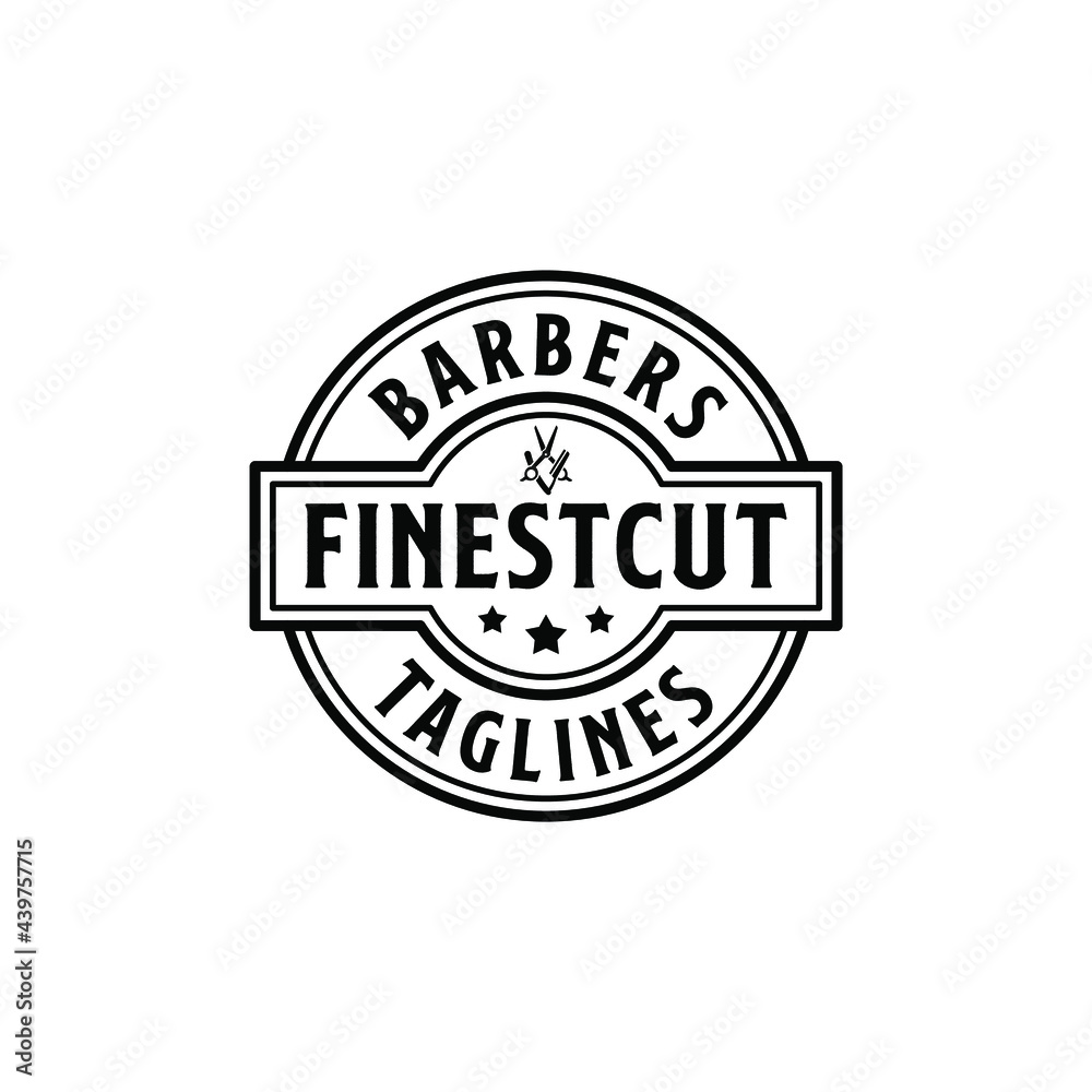 vintage barbershop Vector Logo Design