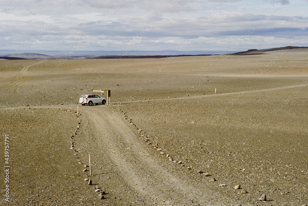 White SUV in Iceland Highlands