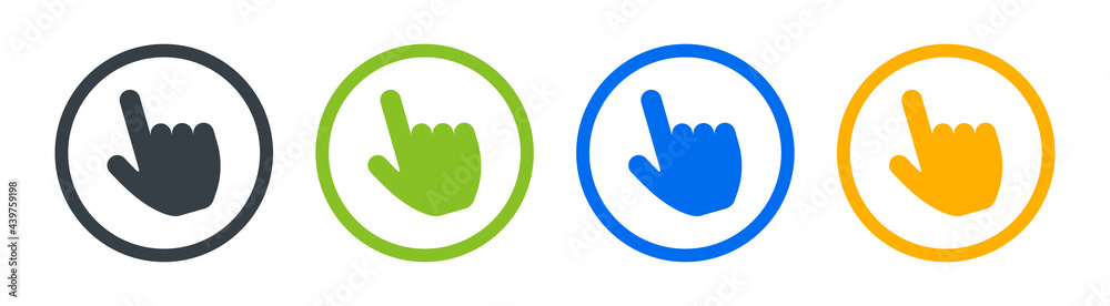 Hand pointer click icon. Finger point symbol vector illustration. Hand pointer click icon. Finger point symbol vector illustration.