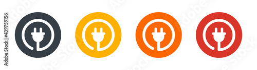 Electrical plug, Power cord icon vector isolated on white background. Electricity concept