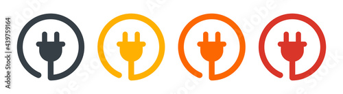Electric plug icon symbol. Vector illustration. Power concept photo