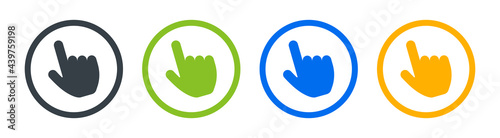 Hand pointer click icon. Finger point symbol vector illustration.