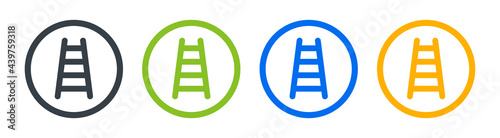 Step ladder icon vector illustration. Stair tool symbol sign