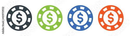Poker chip icon vector illustration.