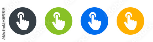 Press, touch, push button icons set. Gesture concept