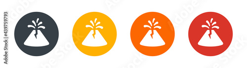 Volcano eruption with lava icon vector. Catastrophe concept