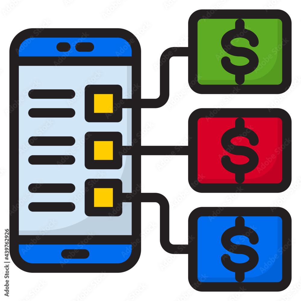 Finance color line style icon Finance color line style icon