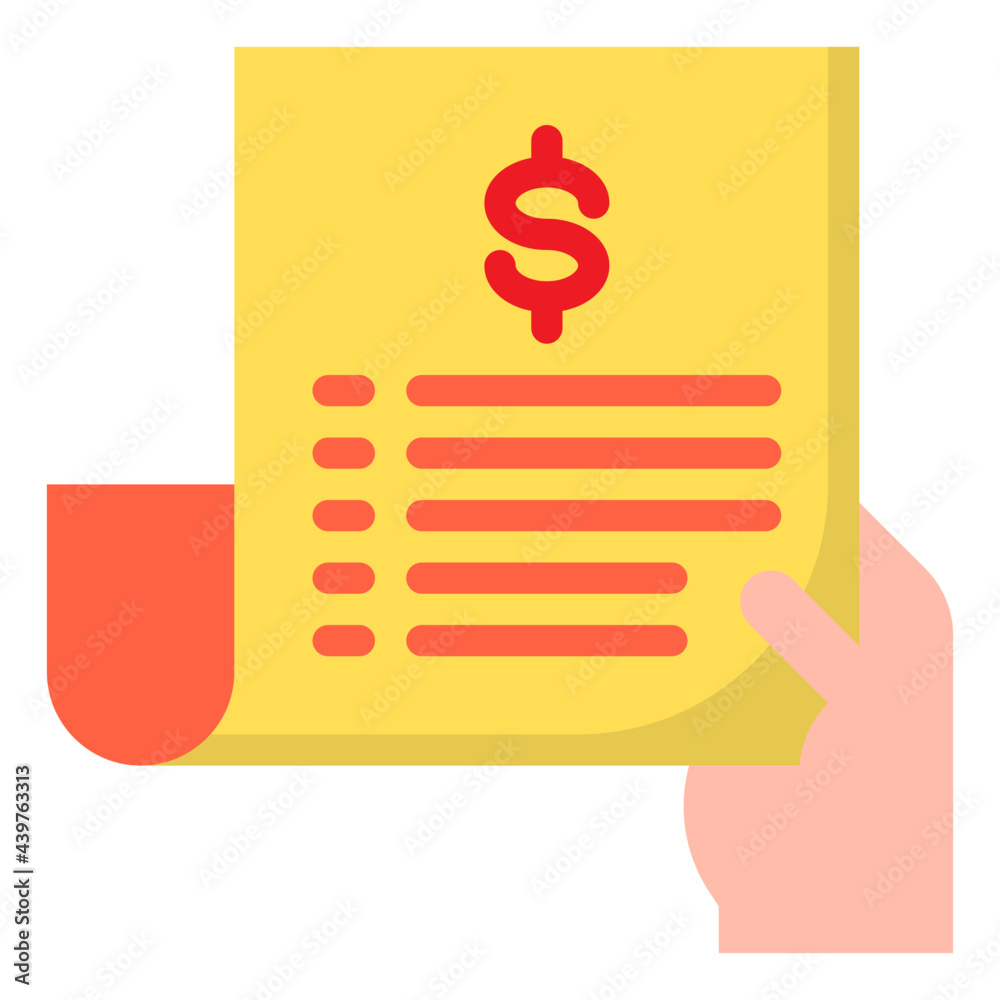Receipt flat style icon