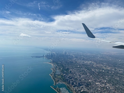 Chicago view from airplane window