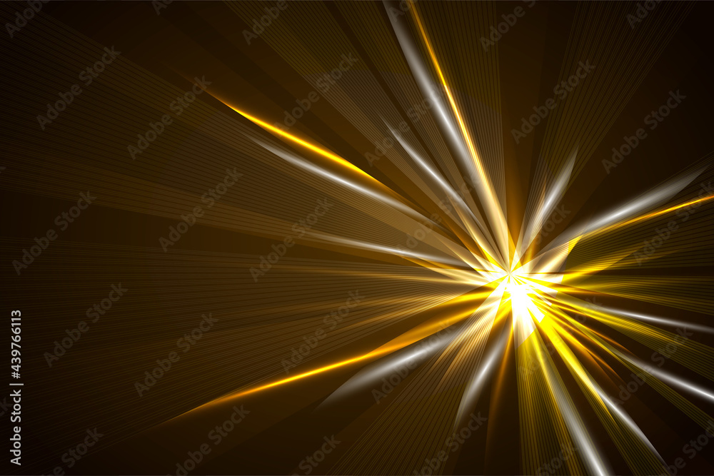 Fototapeta premium ゴールド放射状背景 Radial abstract ray background 