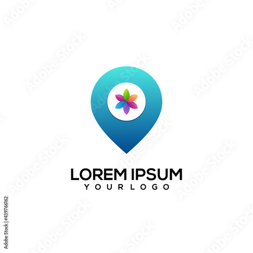 Local Flower logo colorful illustration