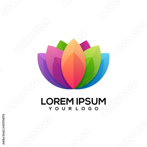 Fototapeta Naklejka Na Ścianę i Meble -  Lotus colorful logo illustration Vector