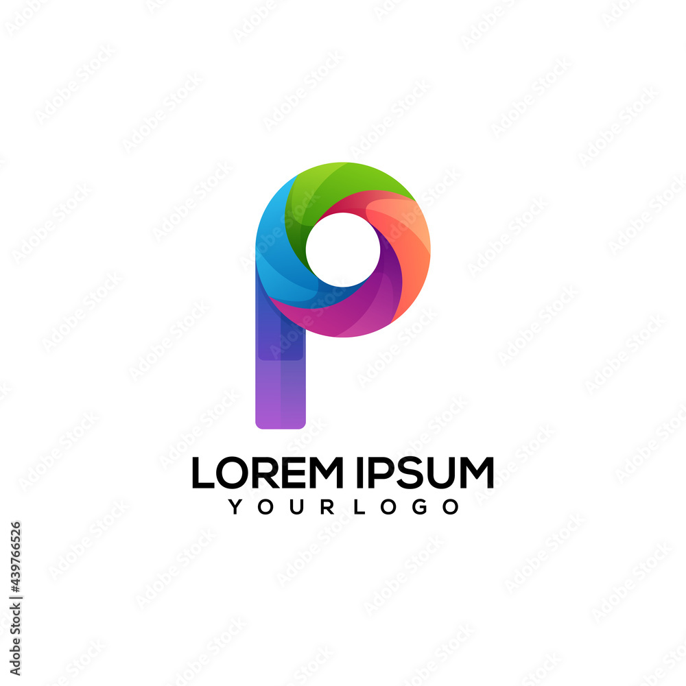 Letter p colorful logo illustration  Vector
