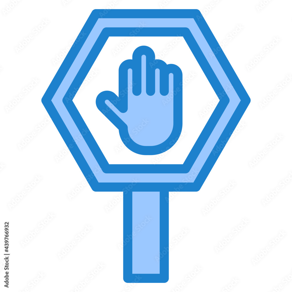 stop sign blue style icon