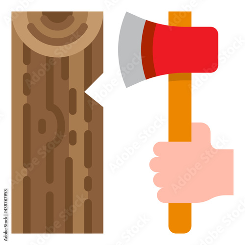 axe flat style icon