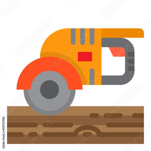 circular saw flat style icon photo