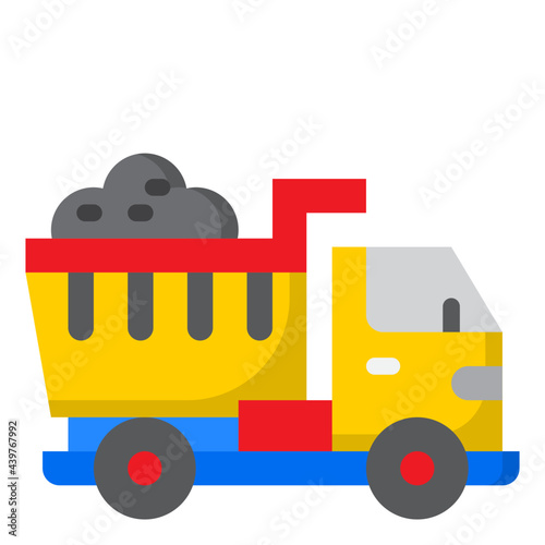 dumper truck flat style icon