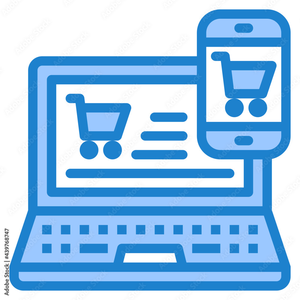shopping blue style icon shopping blue style icon