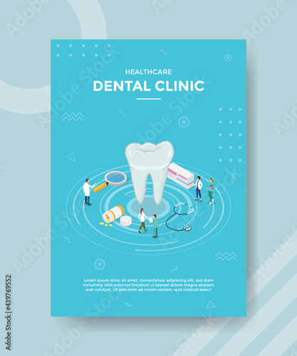 dental clinic concept for template banner and flyer with isometric style