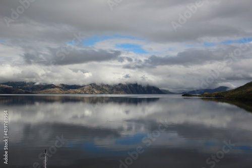 Reflections in the Chilean fjords  Patagonia  southern Chile.