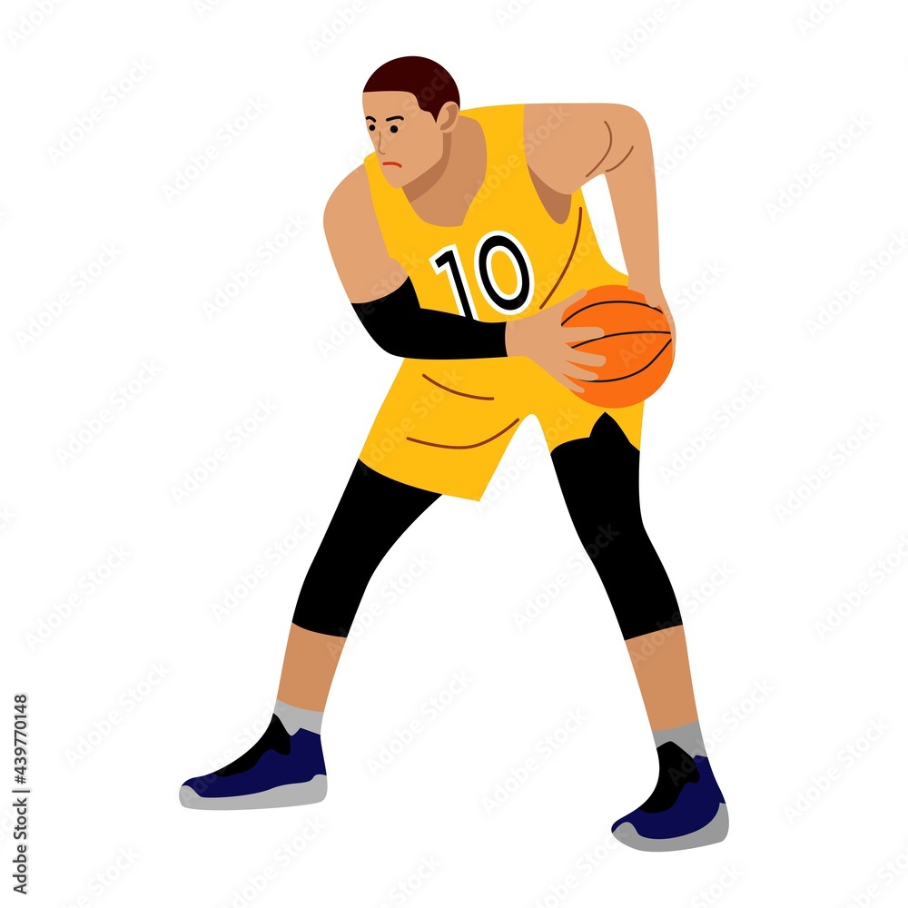 Basketball player. Vector illustration on white background. Sports concept. Basketball player. Vector illustration on white background. Sports concept.