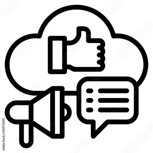 socail network outline style icon