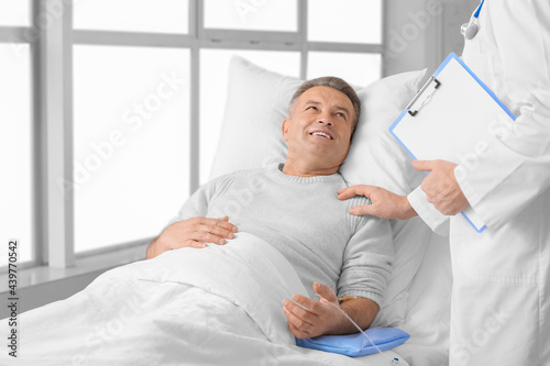 Doctor telling good news to...