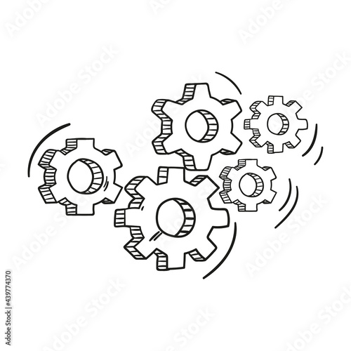 Gear wheel and cog wheel icon.
