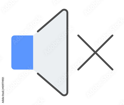 Filled outline mute icon