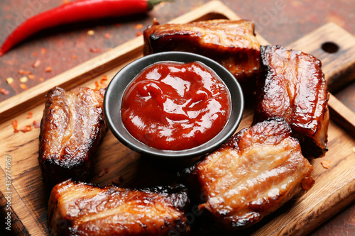 Grilled pork ribs with barb...