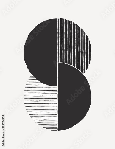 Abstract Art Background In A Trendy Minimalist Style. Vector Hand Drawn Illustration in Monochrome Colors