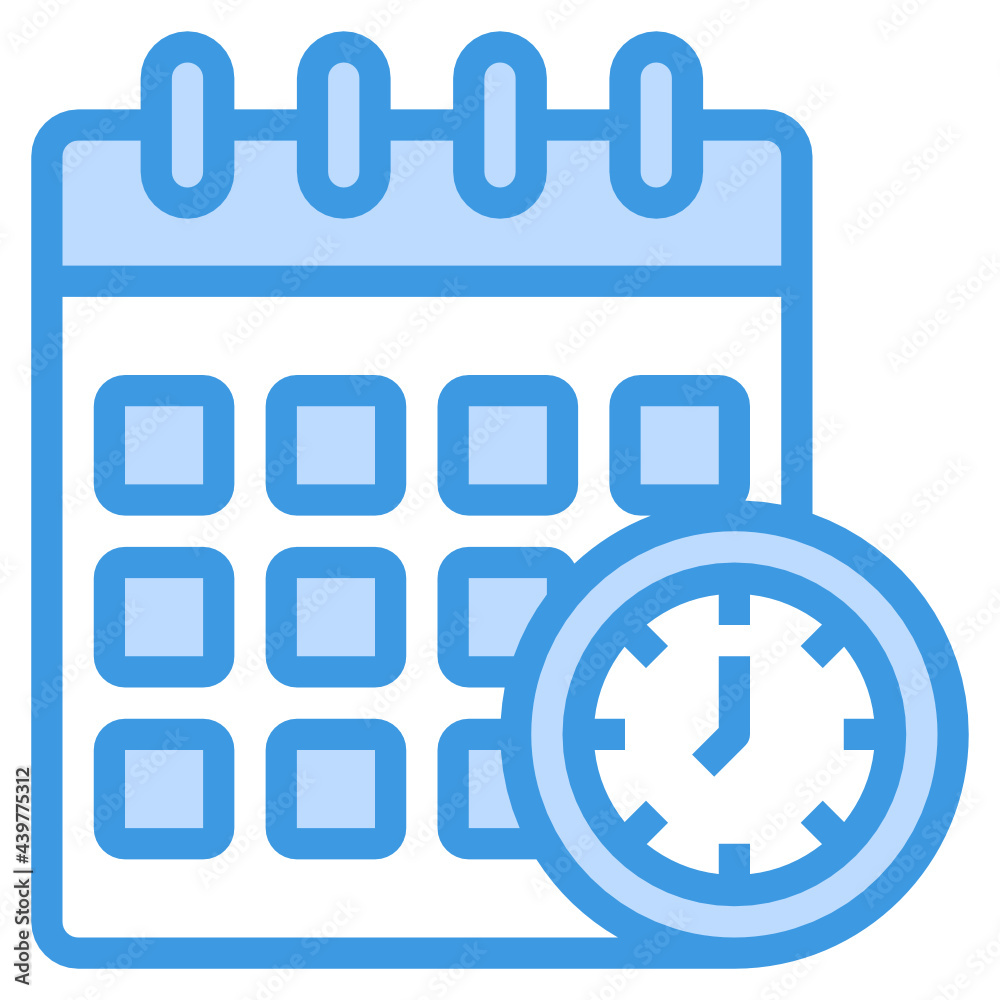 Calendar blue outline icon