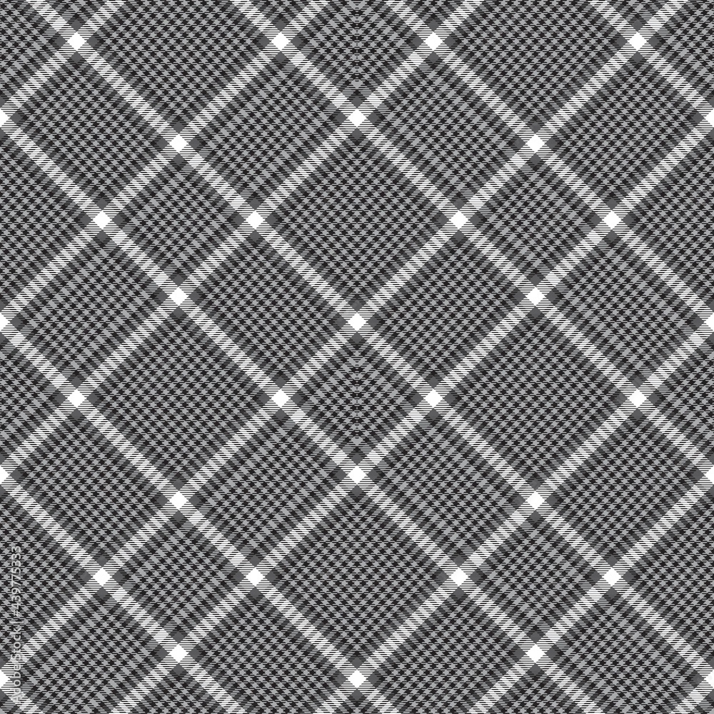Black and White Chevron Plaid Tartan textured Seamless Pattern Design
