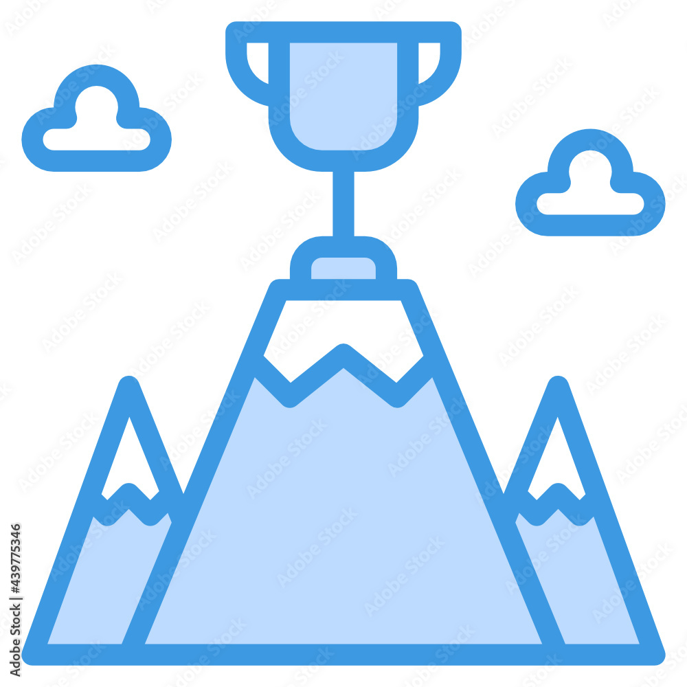 Obraz premium Goal blue outline icon