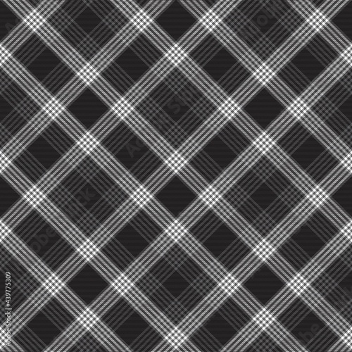 Black and White Chevron Plaid Tartan textured Seamless Pattern Design