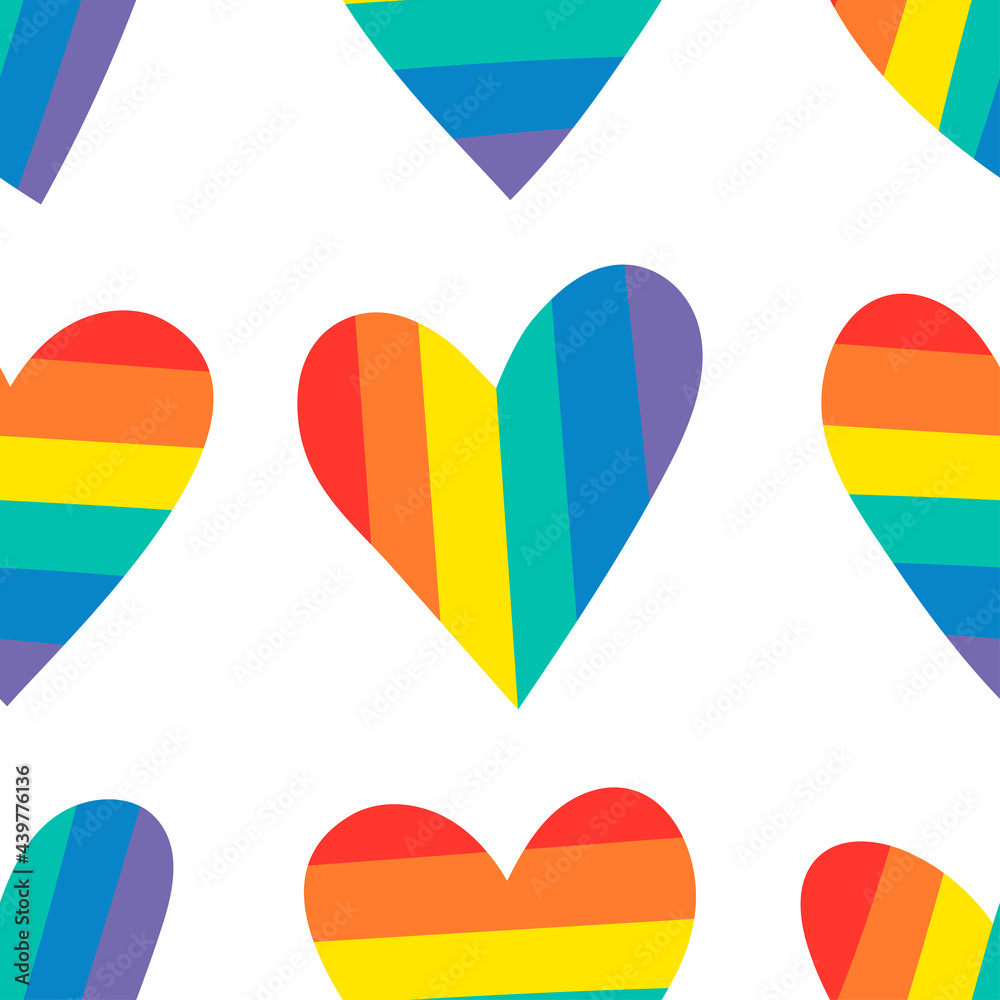 Vector Seamless Pattern with Illustration Rainbow. Cartoon Pride Colorful Drawing Background. Hand Drawn LGBTQ Flag Support Vector Seamless Pattern with Illustration Rainbow. Cartoon Pride Colorful Drawing Background. Hand Drawn LGBTQ Flag Support