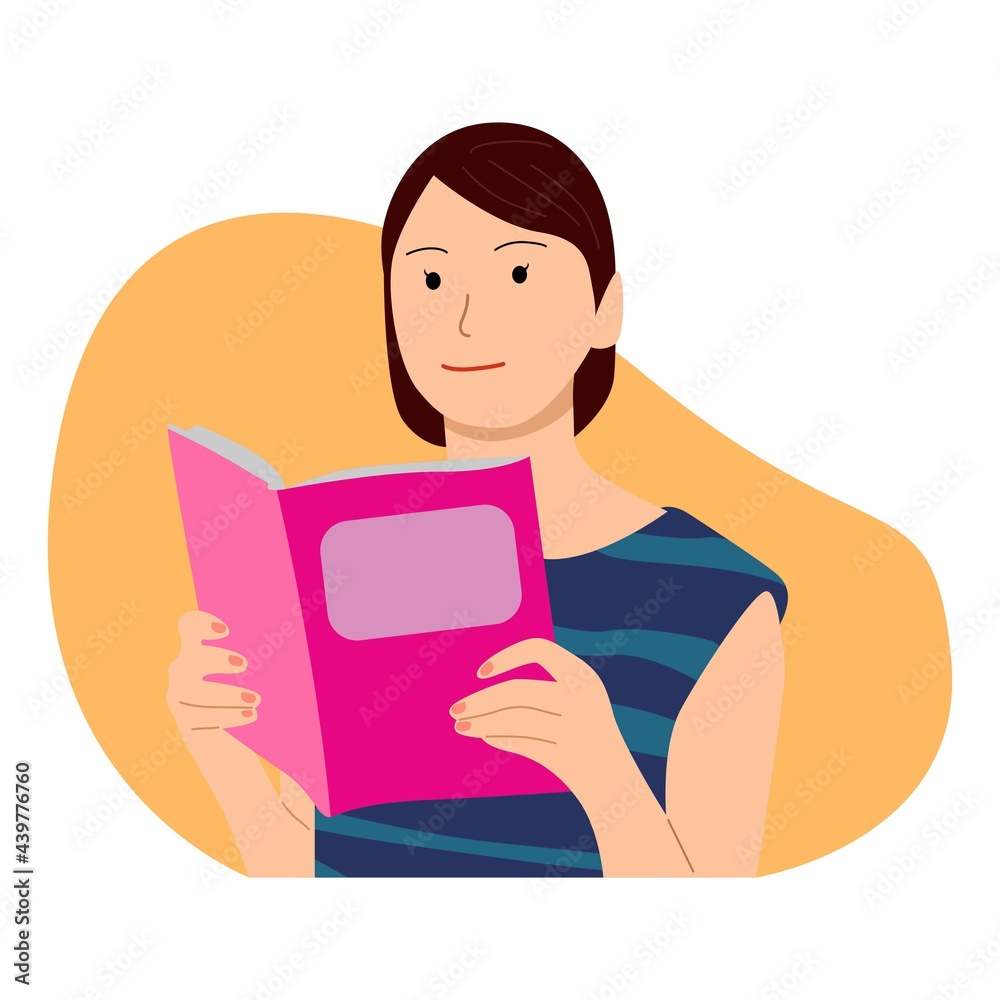 People illustration. Beautiful girl reading a book People illustration. Beautiful girl reading a book