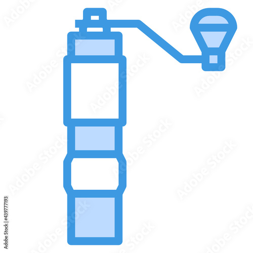Coffee Grinder blue outline icon