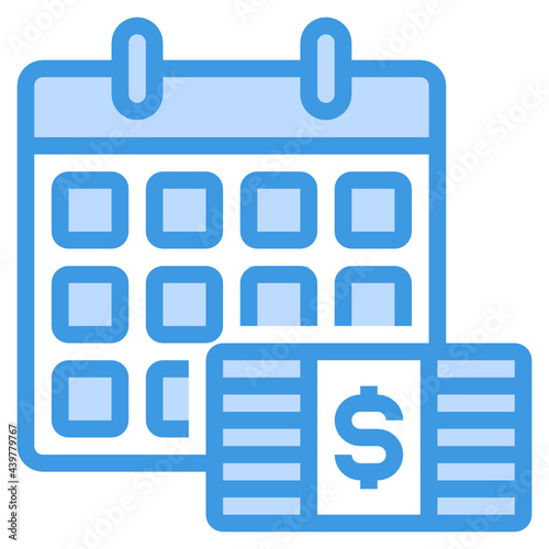 Calendar blue outline icon