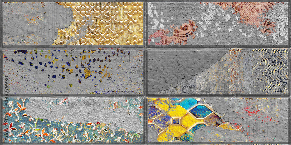 digital wall tile design, wallpaper, background and texture for