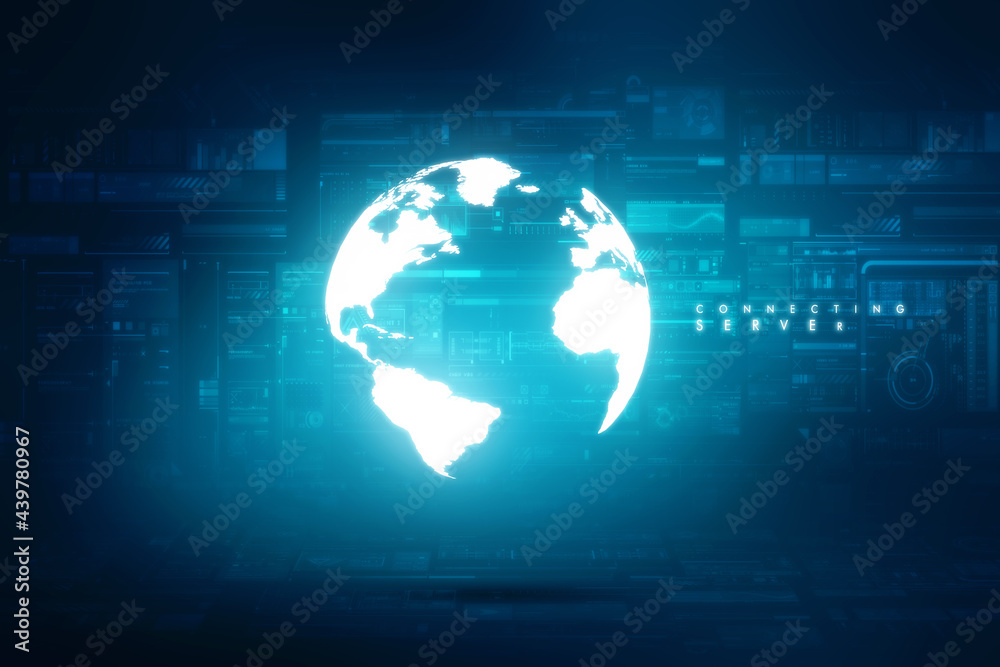 Global network connection. World map and concept of global business. Global network connection. World map and concept of global business.