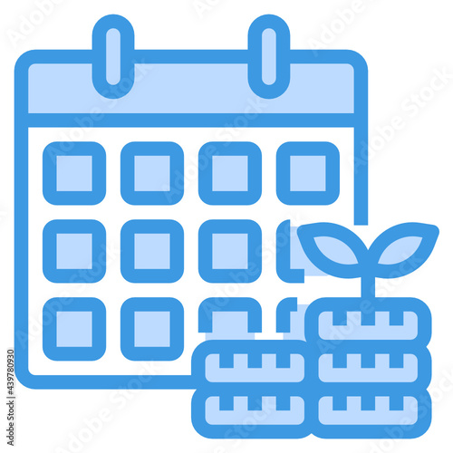 Calendar blue outline icon