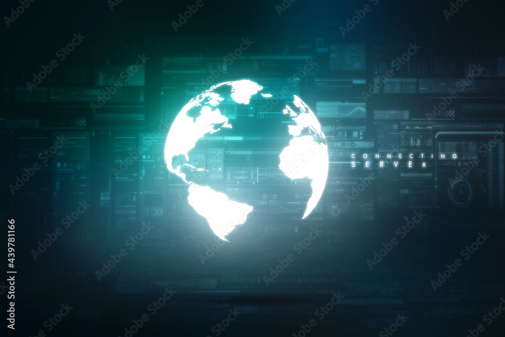 Global network connection. World map and concept of global business. Global network connection. World map and concept of global business.