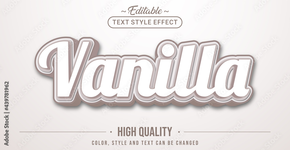 Editable text style effect - Vanilla text style theme.