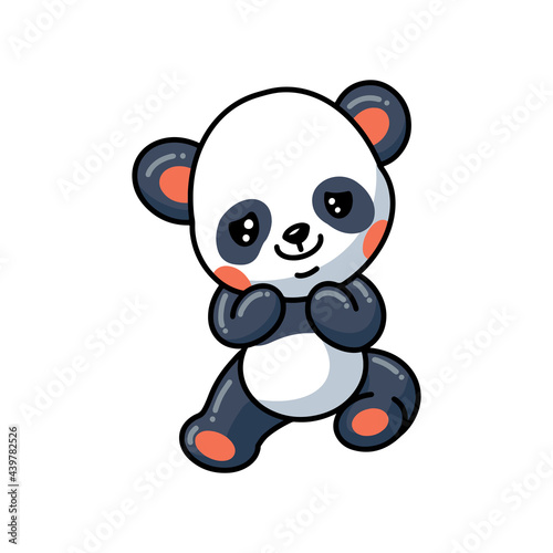Fototapeta Naklejka Na Ścianę i Meble -  Cute little panda cartoon sitting