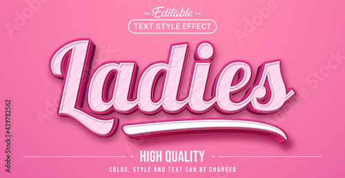 Editable text style effect - Pink Ladies text style theme.