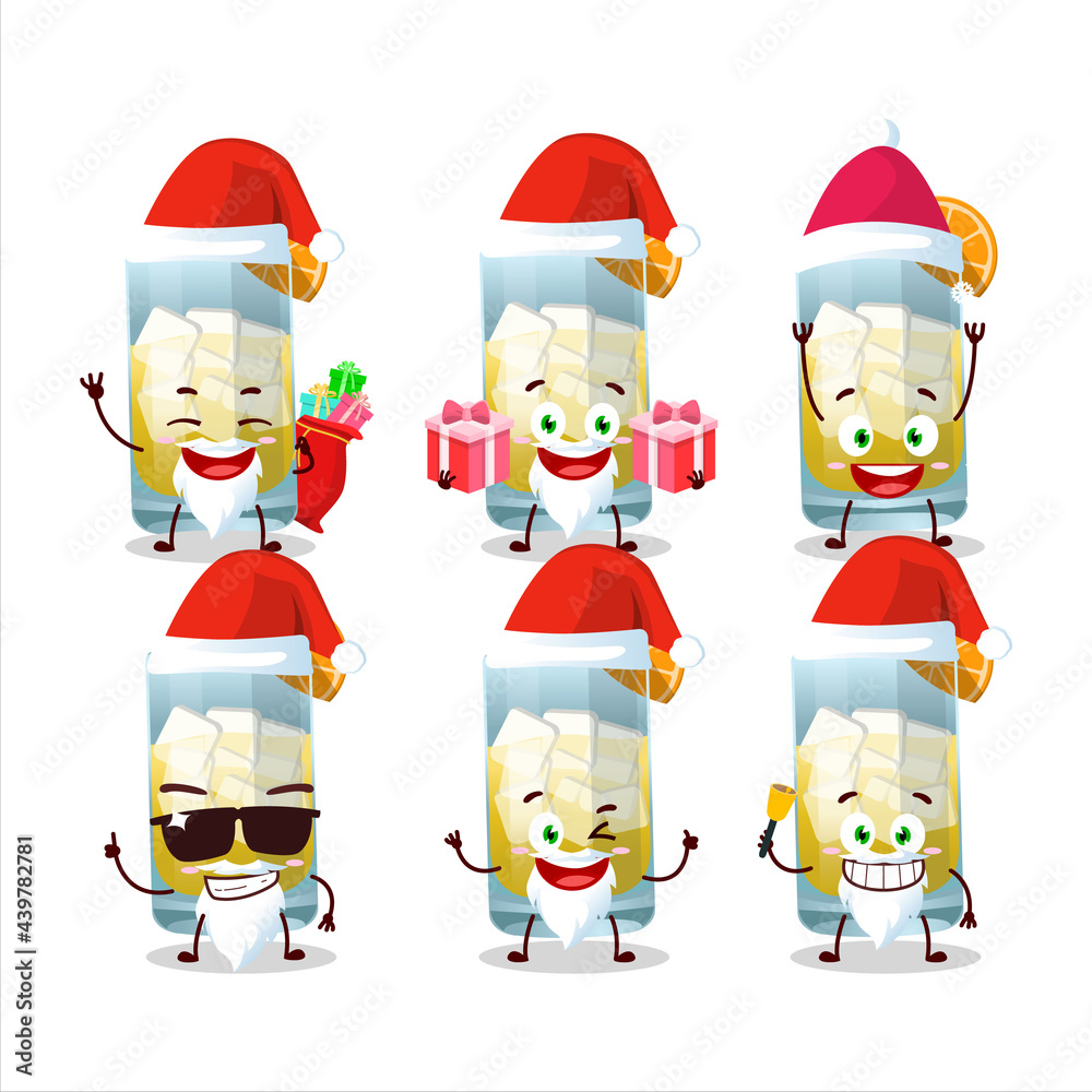Santa Claus emoticons with singani cartoon character