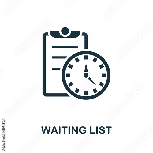Waiting List icon. Simple creative element. Filled monochrome Waiting List icon for templates, infographics and banners