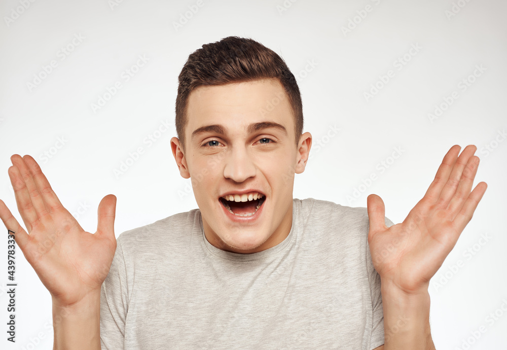 man in light t-shirt cropped view entertainment studio man in light t-shirt cropped view entertainment studio